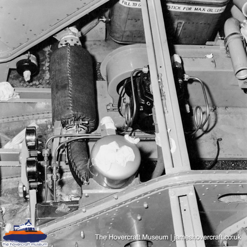 SRN6 close-up details - High-pressure hoses (credit: The Hovercraft Museum Trust).